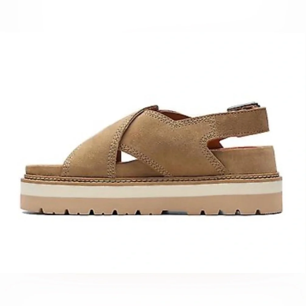 Clarks Orianna Roam Dark Sand Sable Fonce Tan Sandals Size 8.5 - Picture 8 of 16